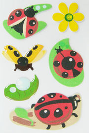 Cartoon Bugs Funny Kids Puffy Stickers Fuzzy PVC + Foam + PET Material