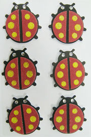 Removable Ladybird Printable Fabric Stickers 3D Layered For Mirror Home Deco