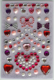 Brightness Rhinestone Heart Shaped Stickers , Personalised Love Heart Stickers