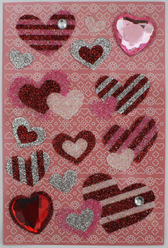Recollections HEARTS Stickers SPARKLE RED HEARTS 