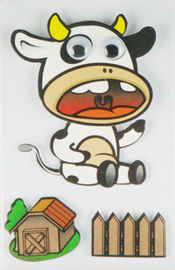 Cow Design Kids Scrapbook Stickers , Custom Die Cut Stickers 1.0 Mm Thin