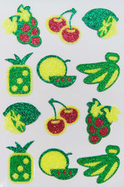 Sparkly Puffy Glitter Stickers , Foam Fruit Stickers For Bags 80mm X 120mm