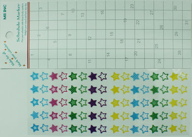 Japanese Style Calendar Reminder Stickers For Planners Star Shape 70mm X 170mm
