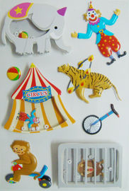 Circus Printed Custom 3d Stickers , Fashion Kids Car Stickers 80 X 120 Mm