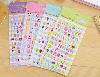 3D Dimensional Puffy Alphabet Stickers For Scrapbooking Kit Silk Printing