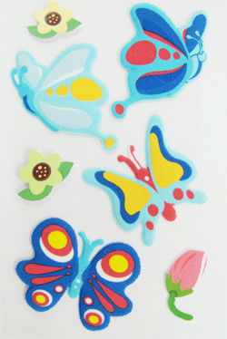 Cartoon Butterfly Kids Puffy Stickers Gift Items Dimensional 1.0 Mm Thickness