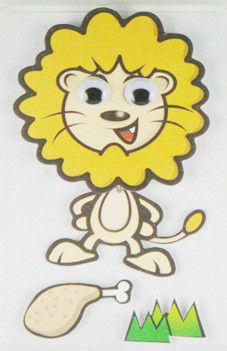 ECO Friendly Colored 3D Cartoon Stickers Lion Printed For Gifts Self Adhesive