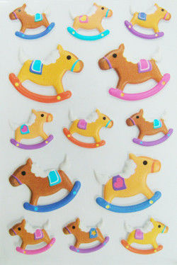 Safe Non Toxic 3D Foam Stickers For Toddlers Lovely Riding Horse Design