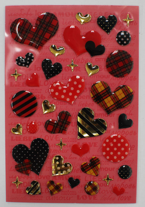 Fashion Leopard Heart Shaped Epoxy Stickers For Bags / Cell Phone 80 X 120mm