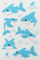 Non Toxic Foam Puffy Animal Stickers DIY 3D Cartoon Shark Blue Colored