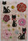 Pinky Rose Cats Glitter Foam Stickers With Shinning Dimond Japanese Style
