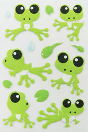 Small Frog Shape Animal Scrapbook Stickers , Childrens Sticker Sheets 80 X 120mm