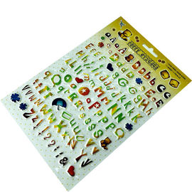 Non Toxic Puffy Letter Stickers , Die Cut Self Adhesive Alphabet Stickers
